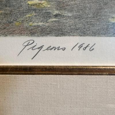LOT 7: Harold Altman Signed & Numbered Print “Pigeons 1986”