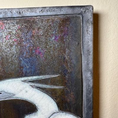 LOT 9: Raku Fired Ceramic Japanese Wall Art