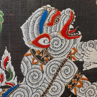 LOT 11: Vintage Hand Painted Thai Goddess and Dragon Mongkut On Silk