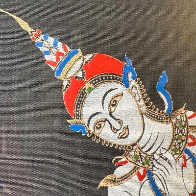 LOT 11: Vintage Hand Painted Thai Goddess and Dragon Mongkut On Silk