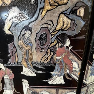 LOT 13: Vintage Chinese 4 Panel Wooden Screen Divider