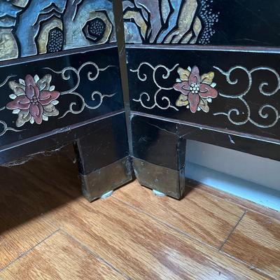 LOT 13: Vintage Chinese 4 Panel Wooden Screen Divider