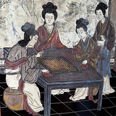 LOT 13: Vintage Chinese 4 Panel Wooden Screen Divider