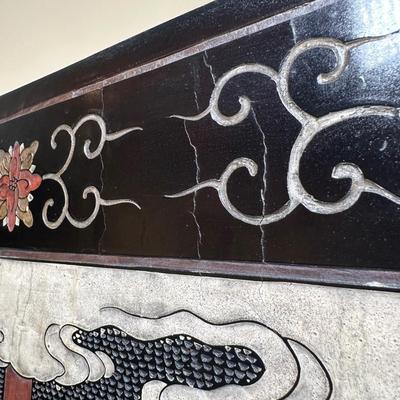 LOT 13: Vintage Chinese 4 Panel Wooden Screen Divider