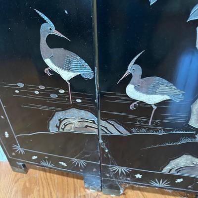 LOT 13: Vintage Chinese 4 Panel Wooden Screen Divider