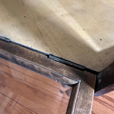 LOT 14: Antique Oak Octagonal Showcase Display Cabinet Table