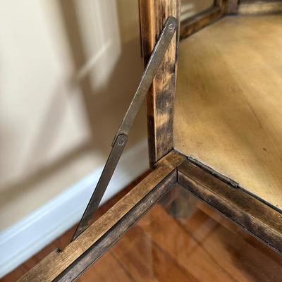 LOT 14: Antique Oak Octagonal Showcase Display Cabinet Table