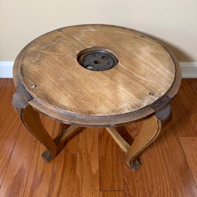 LOT 14: Antique Oak Octagonal Showcase Display Cabinet Table