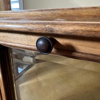 LOT 14: Antique Oak Octagonal Showcase Display Cabinet Table