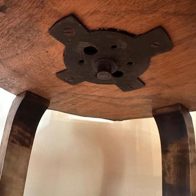 LOT 14: Antique Oak Octagonal Showcase Display Cabinet Table