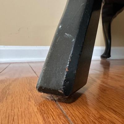 LOT 15: Beautiful Vintage Wingback Black Leather Chair