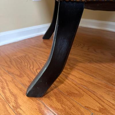 LOT 15: Beautiful Vintage Wingback Black Leather Chair