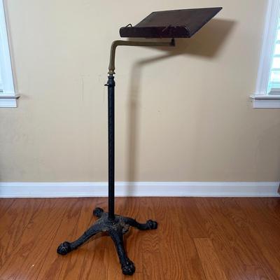 LOT 17: Antique Cast Iron Reading Table/Music Stand