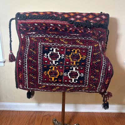 LOT 22: Vintage Camel Saddle Bag Afghan / Persian