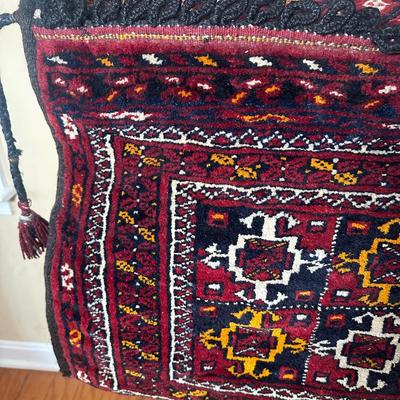 LOT 22: Vintage Camel Saddle Bag Afghan / Persian