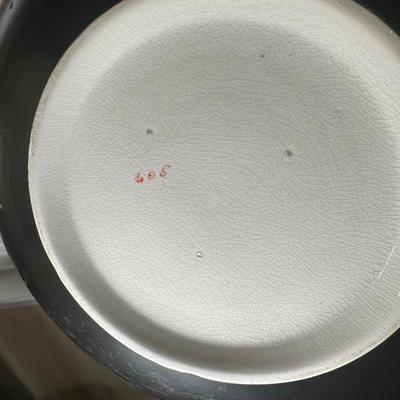 LOT 24: Wm. A. Berkey Furniture Wooden Side Table w/ Ceramic Pitcher & Bowl