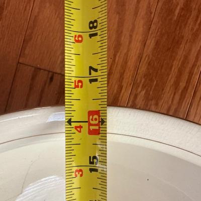 LOT 24: Wm. A. Berkey Furniture Wooden Side Table w/ Ceramic Pitcher & Bowl