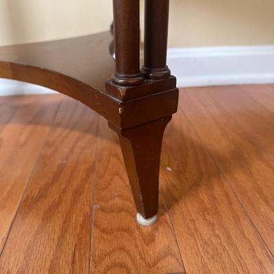 LOT 24: Wm. A. Berkey Furniture Wooden Side Table w/ Ceramic Pitcher & Bowl