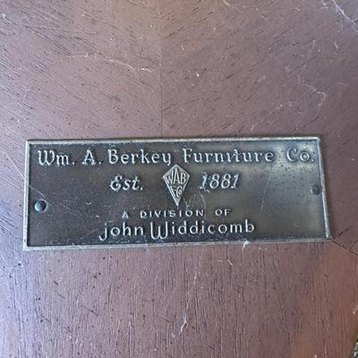 LOT 24: Wm. A. Berkey Furniture Wooden Side Table w/ Ceramic Pitcher & Bowl