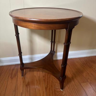 LOT 24: Wm. A. Berkey Furniture Wooden Side Table w/ Ceramic Pitcher & Bowl