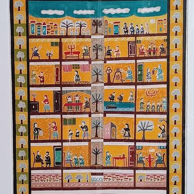 LOT 28:Shalom Moskovitz Israeli Folk Art Lithograph numbered & signed