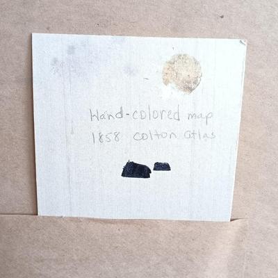 LOT 32: Hand colored 1858 Colton's Atlas Map NY NJ PA & DE