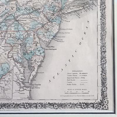 LOT 32: Hand colored 1858 Colton's Atlas Map NY NJ PA & DE