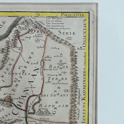 LOT 33: Antique Map of the Holy Land, Hand colored etching 18th century Robert de Vaugondy