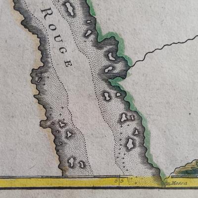 LOT 33: Antique Map of the Holy Land, Hand colored etching 18th century Robert de Vaugondy