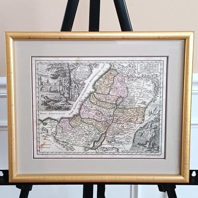 LOT 34: Antique 18th century Map of the Holy Land Israel Hand Colored Engraving