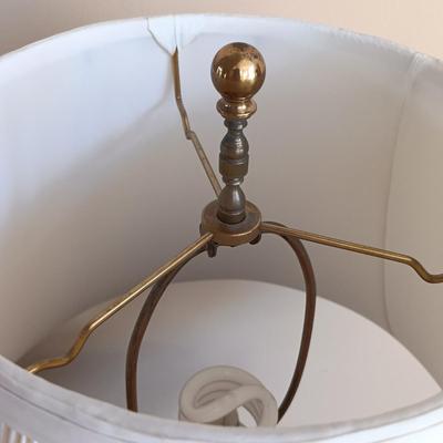 LOT 36: Antique Copper and Brass Samovar Lamp with Pedestal Table