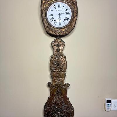 LOT 50: 19th Century Antique French Morbier / Comtoise Clock