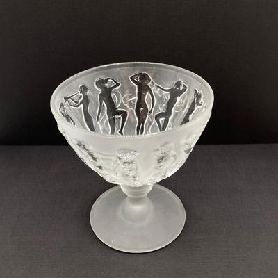 LOT 60: Circa 1928 Vintage Dancing Nymphs Plate & Sherbert Bowl Art Deco by Consolidated Glass