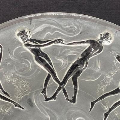 LOT 60: Circa 1928 Vintage Dancing Nymphs Plate & Sherbert Bowl Art Deco by Consolidated Glass