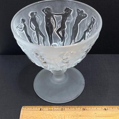 LOT 60: Circa 1928 Vintage Dancing Nymphs Plate & Sherbert Bowl Art Deco by Consolidated Glass