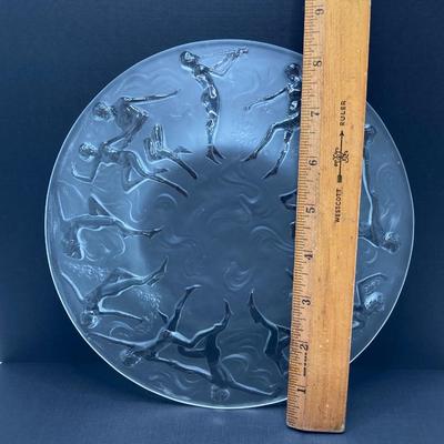 LOT 60: Circa 1928 Vintage Dancing Nymphs Plate & Sherbert Bowl Art Deco by Consolidated Glass