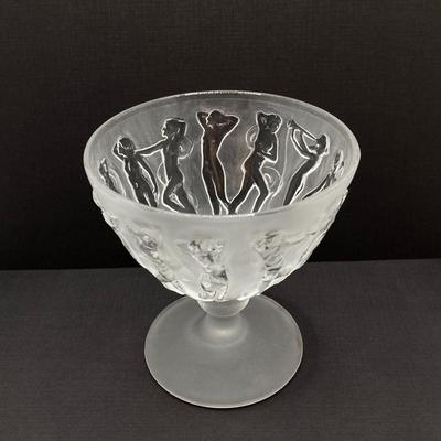 LOT 60: Circa 1928 Vintage Dancing Nymphs Plate & Sherbert Bowl Art Deco by Consolidated Glass