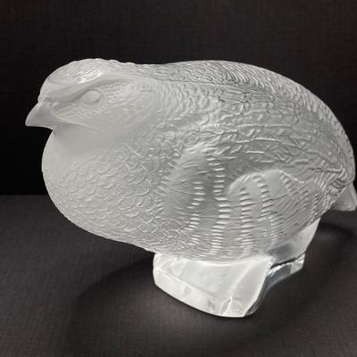 LOT 61: Lalique France Molded Partridge / Quail Sculpture
