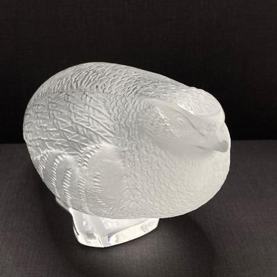 LOT 61: Lalique France Molded Partridge / Quail Sculpture