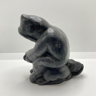 LOT 65: Carved Inuit Art Soapstone Sculpture