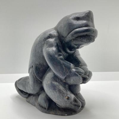 LOT 65: Carved Inuit Art Soapstone Sculpture