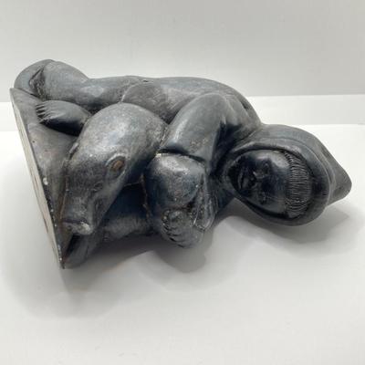 LOT 65: Carved Inuit Art Soapstone Sculpture
