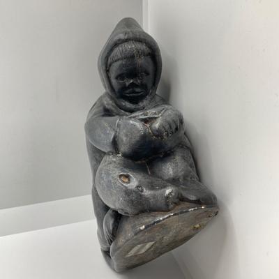 LOT 65: Carved Inuit Art Soapstone Sculpture