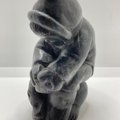 LOT 65: Carved Inuit Art Soapstone Sculpture