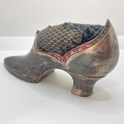 LOT 67: Vintage Sterling Silver Hat Pins & Vintage Silver-Plated Shoe Pin Cushion