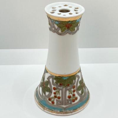 LOT 69: Collection of 5 Vintage Hat Pins & Nippon Hand Painted Hat Pin Holder