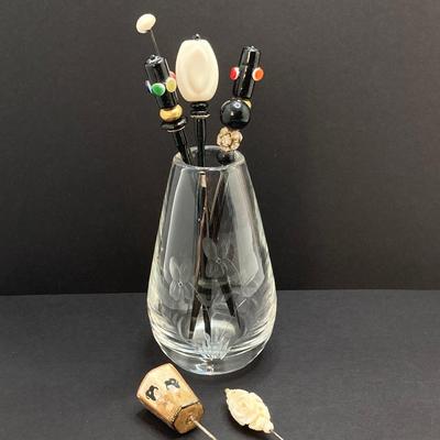 LOT 71: Vintage Hat Pins - Black Lacquer, Asian Style and More