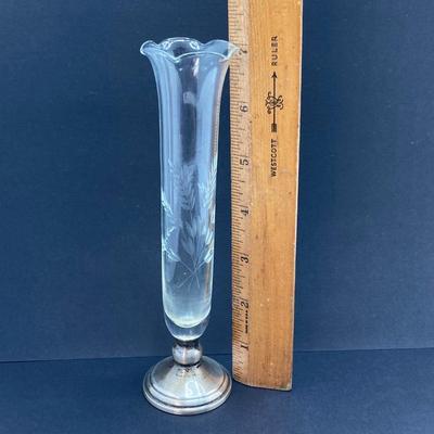 LOT 72: Collection of Beautiful Vintage Hat Pins along with a Sterling & Crystal Bud Vase