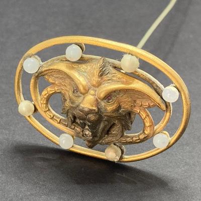 LOT 73: Collection of Unique Vintage Bejeweled Hat Pins with Sterling/Crystal Bud Vase