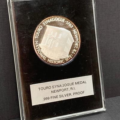 LOT 74: Touro Synagogue Medal Newport, R.I. .999 Fine Silver Proof 1 oz